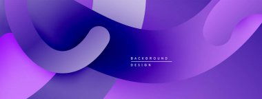 Soyut sıvı şekiller, mor renkler tasarımda baskın. Gradyan karışımları dinamik görsel akış yaratır. Modern estetik.