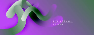 Soyut sıvı şekiller, mor renkler, eğim arkaplanı. Dijital projeler ve sunumlar için modern tasarım öğesi. Düz eğriler dinamik görsel oluşturur.