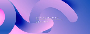 Soyut gradyanlar, akan şekiller modern arka plan yaratır. Yumuşak mor, pembe renkler dizaynın hakimi. Minimalist estetik.