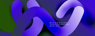Soyut sıvı şekiller, canlı mor renkler, koyu yeşil arka plan. Modern tasarım ögesi, pürüzsüz gradyanlar dinamik bileşim oluşturur.
