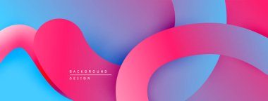 Soyut sıvı şekilleri örtüşür, canlı pembeler, maviler, morlar yaratır. Yumuşak eğimler derinlik ve modern tasarım estetiğini akla getiriyor.