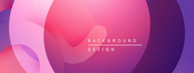 Soyut eğimler, üst üste binen şekiller canlı bir görüntü yaratır. Pembe, mor renkler kompozisyona egemen, modern tasarım elementi.