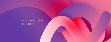 Soyut sıvı şekiller, canlı mor renkler, mor renkler. Modern tasarım, pürüzsüz gradyanlar dinamik görsel efekt yaratır. Minimalist estetik.