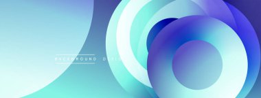 Soyut akışkan şekiller, canlı maviler, morlar dinamik bir zemin oluşturur. Modern tasarım, pürüzsüz eğimler hareket, derinlik.