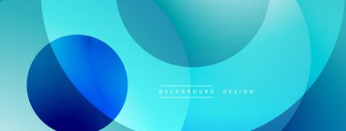 Soyut mavi şekiller dinamik arkaplan oluşturur. Yumuşak eğimler derinliği, modern tasarım estetiği akla getiriyor. Mevcut en küçük metin.