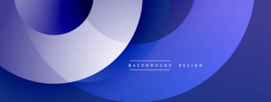 Soyut mavi katmanlar dinamik bileşim yaratır. Yumuşak eğimler, üst üste binen şekiller hareketi, modern estetiği akla getiriyor. Mevcut en küçük metin.