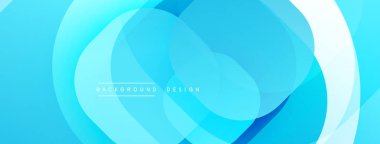 Soyut mavi tasarım, üst üste binen daireler. Pürüzsüz gradyanlar dinamik görsel efekt yaratır. Çeşitli projeler için modern arkaplan.