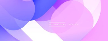 Soyut sıvı şekiller harmanlanır, canlı mor, pembe renkler yaratır. Modern tasarım yumuşak gradyanlar ve metin örtüsü içerir.