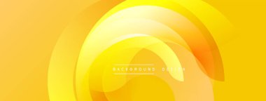 Parlak sarı soyut tasarım. Üst üste binen daireler dinamik görsel efekt yaratır. Dereceli gölgeler derinlik ve doku ekler. Modern, temiz estetik.