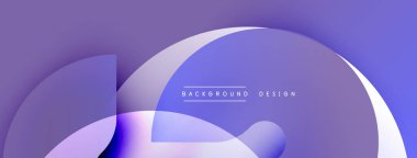 Soyut mor tasarım, üst üste binen şekiller. Renkler derinlik yaratır, modern estetik. Minimalist biçim, uygun arkaplan ögesi.