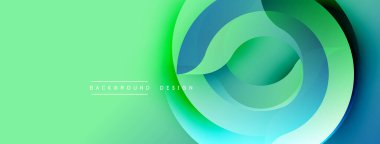 Soyut yeşil, mavi katmanlar dinamik akış şekilleri yaratır. Modern tasarım, pürüzsüz gradyanlar, canlı renkler görsel ahenk sunar.