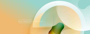 Soyut akışkan şekiller harmanlanarak dinamik gradyan arkaplan oluşturur. Yumuşak renkler sakin ve modern estetiği çağrıştırıyor. Üst üste binen tasarım biçimleri.