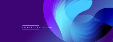 Soyut akışkan şekiller, canlı mor, mavi renkler. Modern arkaplan tasarım unsuru, dinamik kompozisyon. Yumuşak gradyanlar görsel ilgi yaratır.