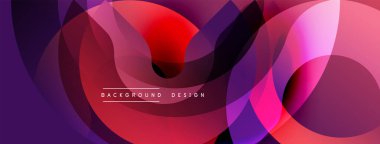 Soyut sıvı şekilleri üst üste binerek canlı kırmızı ve mor renkler yaratır. Modern tasarım dinamik enerji ve pürüzsüz geçişler öneriyor.