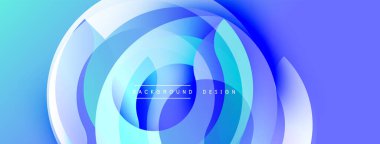 Soyut mavi katmanlar dinamik dairesel desen oluşturur. Derece gölgeleri derinliği, modern estetiği gösteriyor. Minimalist tasarım uygun arka planlar.