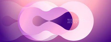 Soyut şekiller örtüşür, yumuşak eğimler yaratır. Pembe, mor renkler kompozisyona hakim. Arka planlar için modern tasarım ögesi.