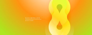 Soyut eğimli arkaplan özellikleri üst üste binen sarı şekiller. Yeşil aksan görsel ilgi uyandırıyor. Modern tasarım, canlı renkler.