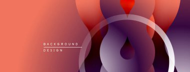 Soyut eğim arkaplanı. Üst üste binen daireler dinamik görsel efekt yaratır. Sıcak renkler kompozisyona hakim. Modern tasarım ögesi.