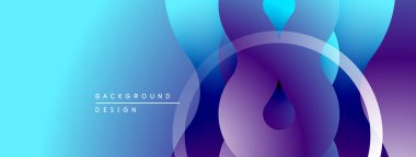Soyut eğim arkaplanı. Mavi, mor renkler düzgün bir şekilde harmanlanır. Dairesel şekiller, dinamik görsel efektler yaratır. Modern tasarım ögesi.