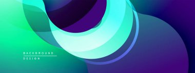 Soyut akışkan şekiller, canlı turkuaz, mor renkler. Modern tasarım ögesi, pürüzsüz eğimler, dinamik bileşim.