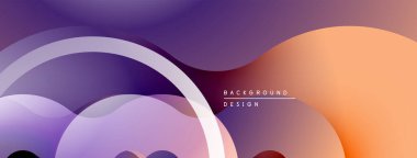 Soyut sıvı şekilleri, mor turuncu gradyanlar. Modern tasarım, pürüzsüz geçişler, projeler için zarif bir zemin.