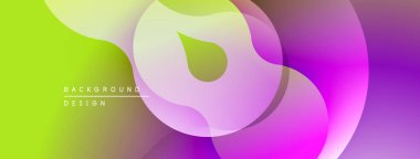 Soyut sıvı şekilleri, canlı gradyanlar. Yeşil, mor renkler kusursuz bir şekilde harmanlanır. Arka planlar için modern tasarım ögesi.