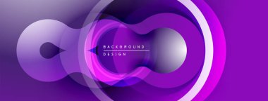Soyut mor tasarım, üst üste binen daireler oluşturarak sonsuzluk sembolü oluşturur. Dereceli gölgeler derinlik ekler, modern estetik.