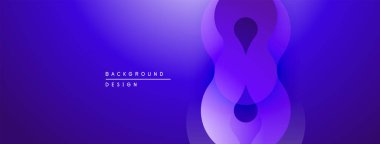 Soyut eğim arkaplanı. Üst üste binen daireler sonsuzluk sembolü oluşturur. Modern tasarım, canlı mor renkler, pürüzsüz geçişler.