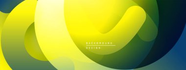 Soyut sarı, yeşil gradyanlar. Üst üste binen şekiller dinamik görsel akış yaratır. Arka planlar için modern tasarım ögesi.