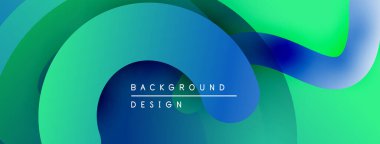 Soyut akışkan şekiller, canlı maviler, yeşiller dinamik arkaplan oluşturur. Modern tasarım, pürüzsüz gradyanlar görsel cazibe sunar.