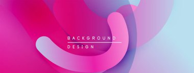 Soyut sıvı şekiller, canlı pembeler, morlar, maviler harmanlanır. Arka planlar ve sunumlar için modern tasarım öğesi. Yumuşak eğimler derinlik yaratır.