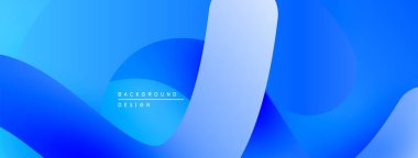 Soyut mavi arkaplan. Pürüzsüz gradyanlar akışkan şekiller, modern tasarım elementleri yaratır. Minimalist estetik, canlı renkler.