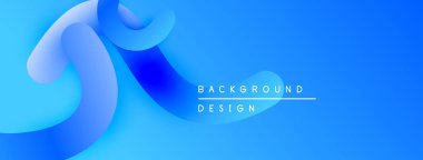 Soyut mavi arkaplan. Sıvı şekiller üst üste binerek, dinamik görsel efekt yaratır. Modern tasarım elementleri temiz estetik sunar.