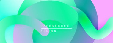 Soyut akışkan şekiller harmanlanır ve canlı gradyanlar oluşturur. Pastel renkler tasarıma hakim, pürüzsüz geçişler sunuyor. Modern estetik.