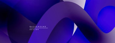 Soyut sıvı şekiller, gradyan maviler, morlar modern arkaplan tasarımı yaratır. Minimalist estetik, dinamik kompozisyon.