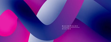 Soyut sıvı şekiller, canlı mor renkler, modern tasarım. Yumuşak gradyanlar dinamik bileşim oluşturur, uygun arkaplan ögesi.