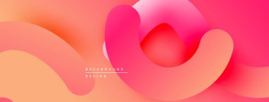 Soyut sıvı şekilleri, canlı gradyanlar. Sıcak renkler kompozisyona hakim, modern arkaplan tasarımı yaratıyor. Düz geçişler, dinamik akış.