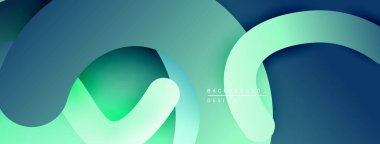 Soyut arkaplan özellikleri katmanlı eğriler. Teal, turkuaz, yeşil renkler derinlik yaratır, modern estetik. Minimalist tasarım, pürüzsüz geçişler.