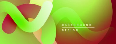 Soyut sıvı şekiller, canlı renklerin karışımı. Modern tasarım, pürüzsüz eğimler dinamik kompozisyon yaratır. Arkaplanda hareket ve enerji var..