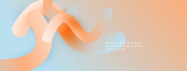 Soyut sıvı şekiller, şeftali tonları açık mavi ile harmanlanır. Minimalist tasarım yumuşak, modern estetik yaratır. Arkaplan hareket ve derinlik öneriyor.