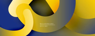 Soyut sıvı şekiller, sarı, lacivert, zeytin rengi. Modern tasarım, üst üste binen katmanlar derinlik ve görsel uyum yaratır..