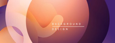 Soyut renkli şekiller çakışıyor. Gradyan renkler modern arkaplan tasarımı yaratır. Yumuşak kıvrımlar, sıcak tonlar kompozisyona hakim..
