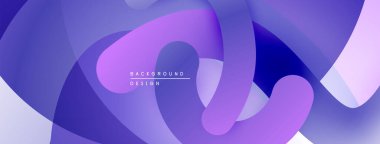 Soyut sıvı şekilleri, mor renkler baskın gelir. Pürüzsüz gradyanlar dinamik bileşim oluşturur. Arka planlar için modern tasarım ögesi.