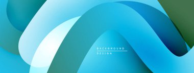 Soyut sıvı şekiller, mavi yeşil renkler, modern tasarım. Minimalist kompozisyon, pürüzsüz eğimler, dinamik akış. Dijital projeler için arkaplan ögesi.