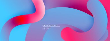 Soyut sıvı şekilleri canlı mavileri, pembeleri, morları harmanlıyor. Modern tasarım dinamik görsel deneyim yaratır. Yumuşak eğimler derinlik sunar.