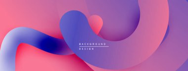Soyut akışkan şekiller harmanlanır ve canlı gradyanlar oluşturur. Yumuşak kıvrımlar hareketi gösterir, modern tasarım estetiği.