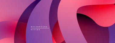 Soyut gradyanlar, akan şekiller modern arka plan yaratır. Mor, pembe renkler kompozisyona hakim. Minimalist tasarım.