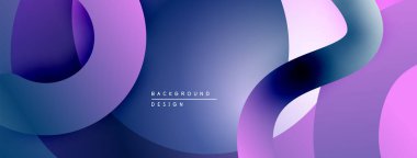 Soyut sıvı şekilleri, mor renkler baskın gelir. Gradyan renkler düzgün bir şekilde karışıp dinamik bileşim oluşturuyor. Modern tasarım ögesi.