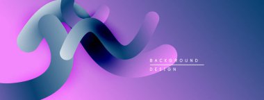 Soyut sıvı şekiller, canlı mor renkler, modern tasarım. Pürüzsüz gradyanlar dinamik görsel akış yaratır. Minimalist estetik.