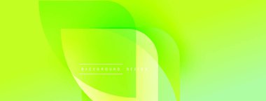 Parlak yeşil soyut arka plan. Üst üste binen şekiller dinamik görsel efekt yaratır. Metin arka plan tasarımı okur. Basit, modern estetik..